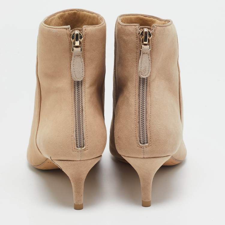 Pre Owned Isabel Marant Beige Suede Ankle Length Boots Size 37