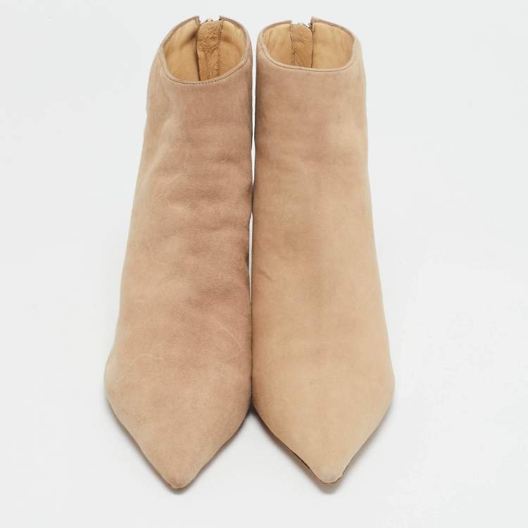 Pre Owned Isabel Marant Beige Suede Ankle Length Boots Size 37