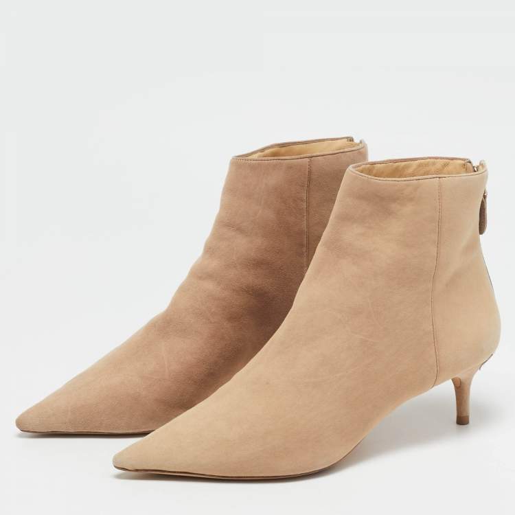 Pre Owned Isabel Marant Beige Suede Ankle Length Boots Size 37