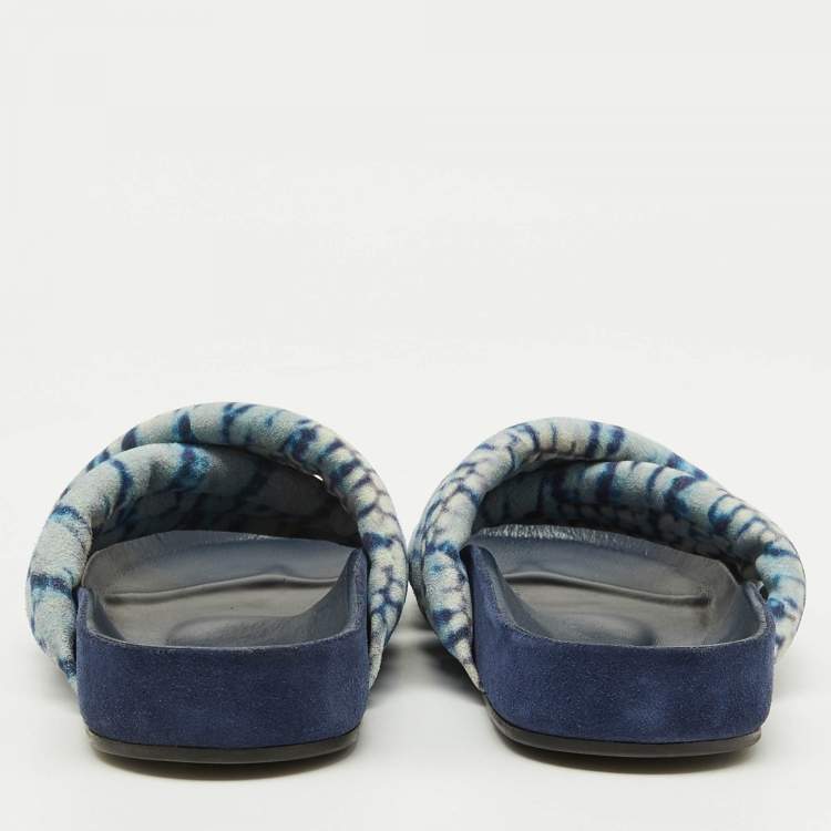 Pre Owned Isabel Marant Blue Criss-Cross Suede Flat Size 38