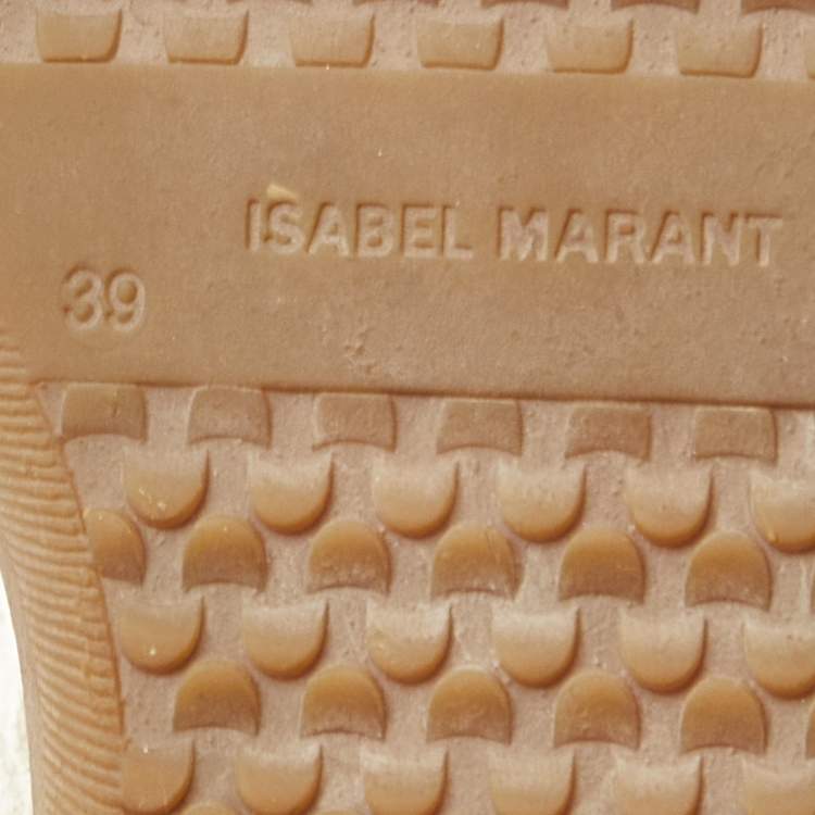 Pre Owned Isabel Marant Beige Suede and Leather Bekett Wedge Sneakers Size 39
