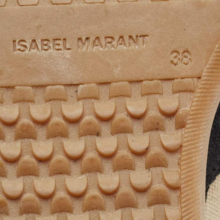 Pre Owned Isabel Marant Black Canvas and Suede Bekett Wedge Sneakers Size 38