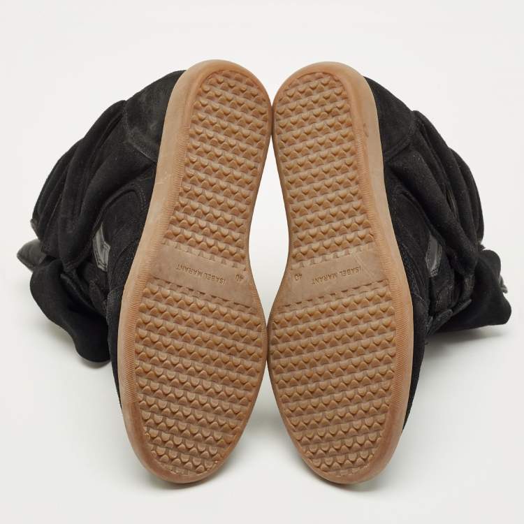 Pre Owned Isabel Marant Black Suede Bekett Wedge Sneakers Size 40
