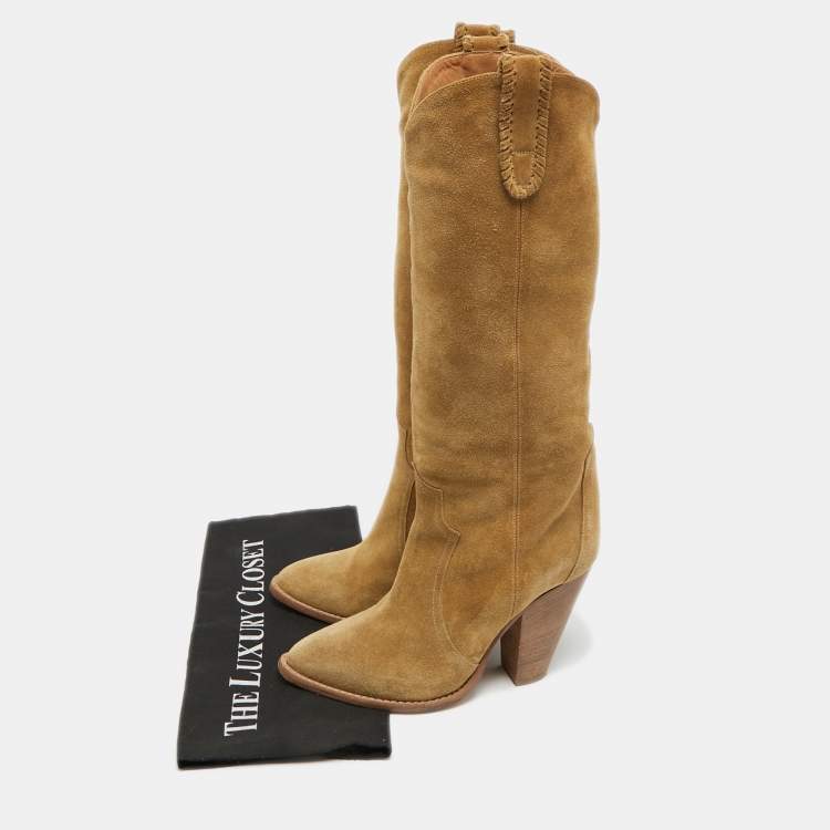 Pre Owned Isabel Marant Size 38 Brown Suede Knee Length Boots