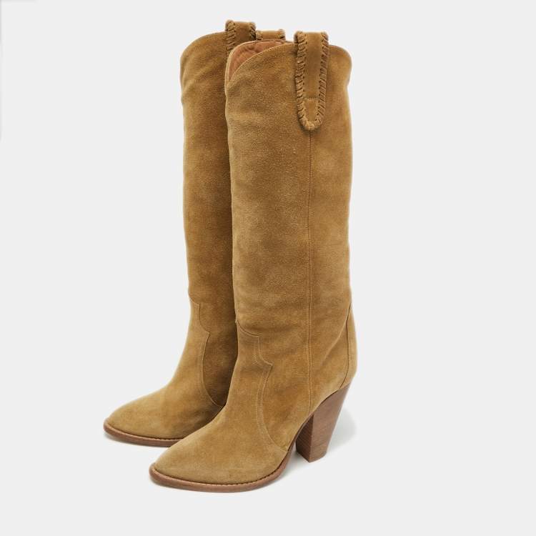 Pre Owned Isabel Marant Size 38 Brown Suede Knee Length Boots