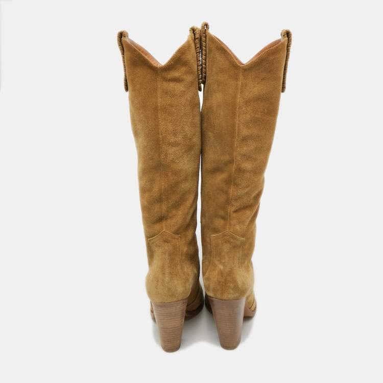Pre Owned Isabel Marant Size 38 Brown Suede Knee Length Boots
