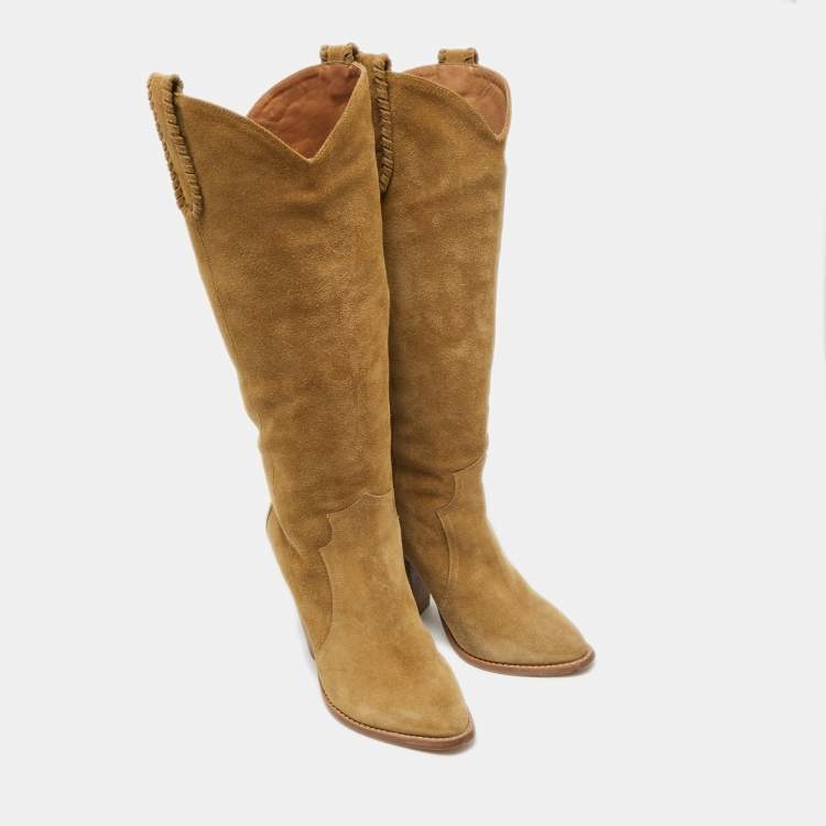 Pre Owned Isabel Marant Size 38 Brown Suede Knee Length Boots