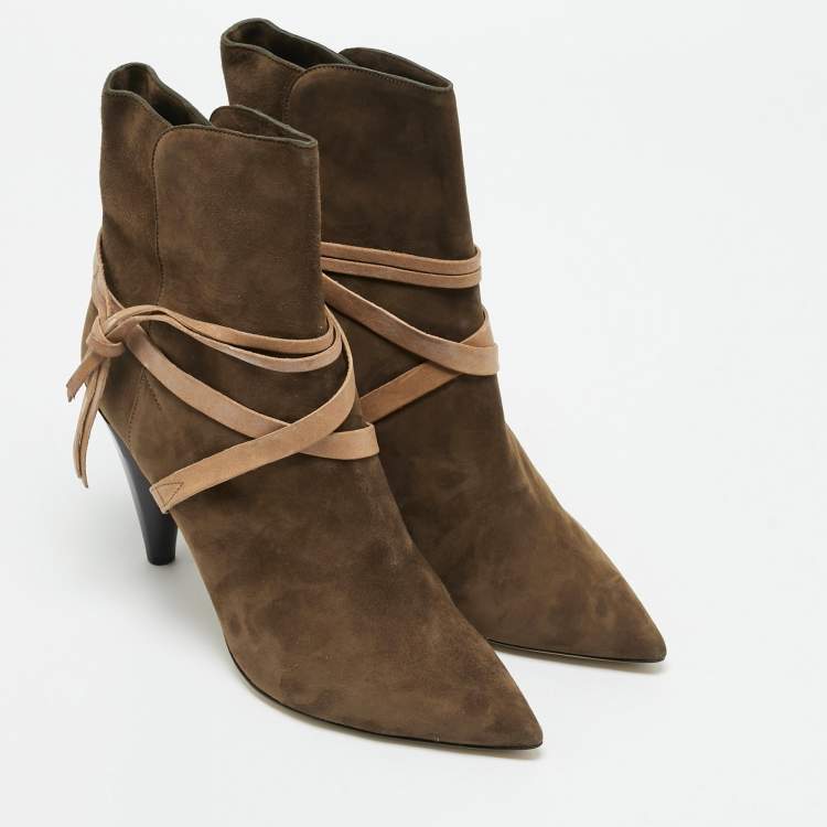 Pre Owned Isabel Marant Size 41 Brown Suede Ankle Length Boots