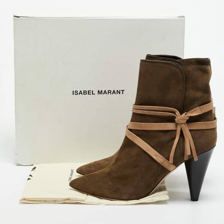 Pre Owned Isabel Marant Size 41 Brown Suede Ankle Length Boots