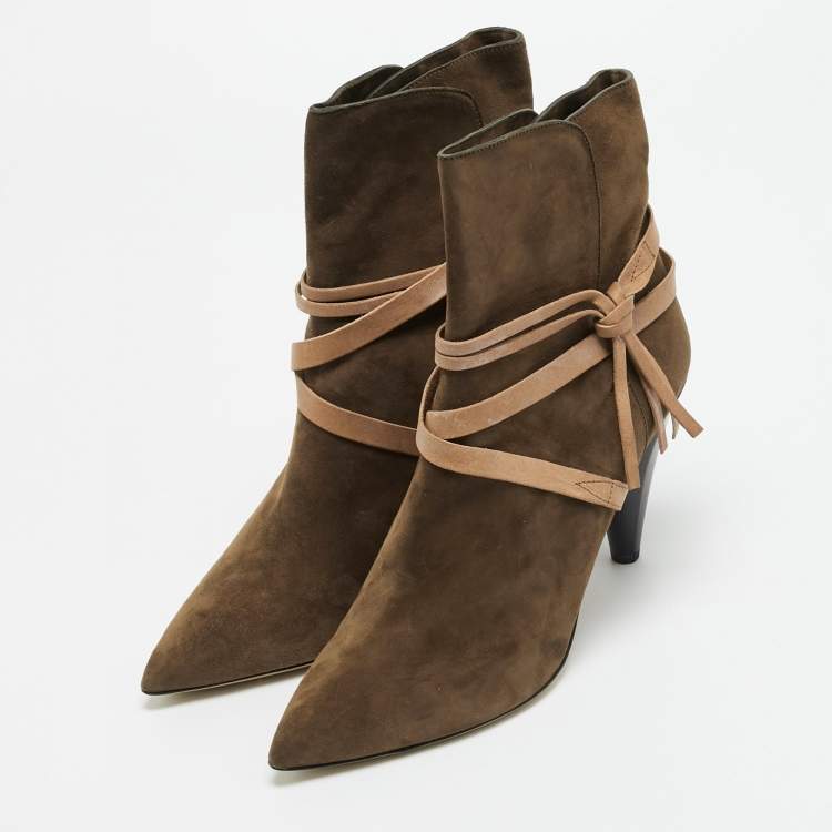 Pre Owned Isabel Marant Size 41 Brown Suede Ankle Length Boots