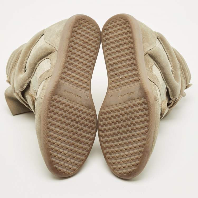 Pre Owned Isabel Marant Bekett Size 41 Grey Leather and Suede High Top Sneakers