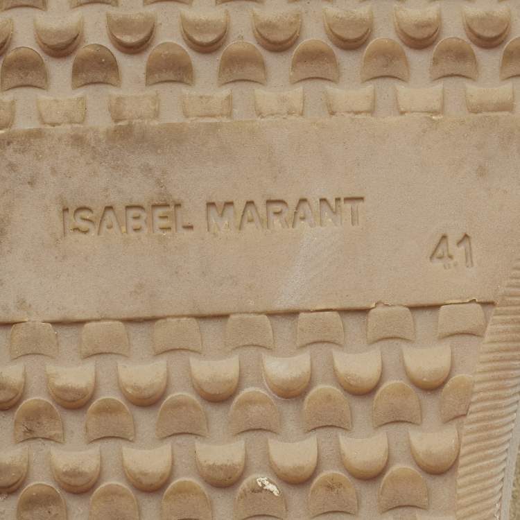 Pre Owned Isabel Marant Bekett Size 41 Grey Leather and Suede High Top Sneakers