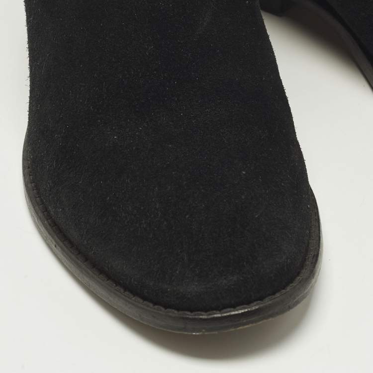 Pre Owned Isabel Marant Crisi Size 38 Black Suede Ankle Length Boots