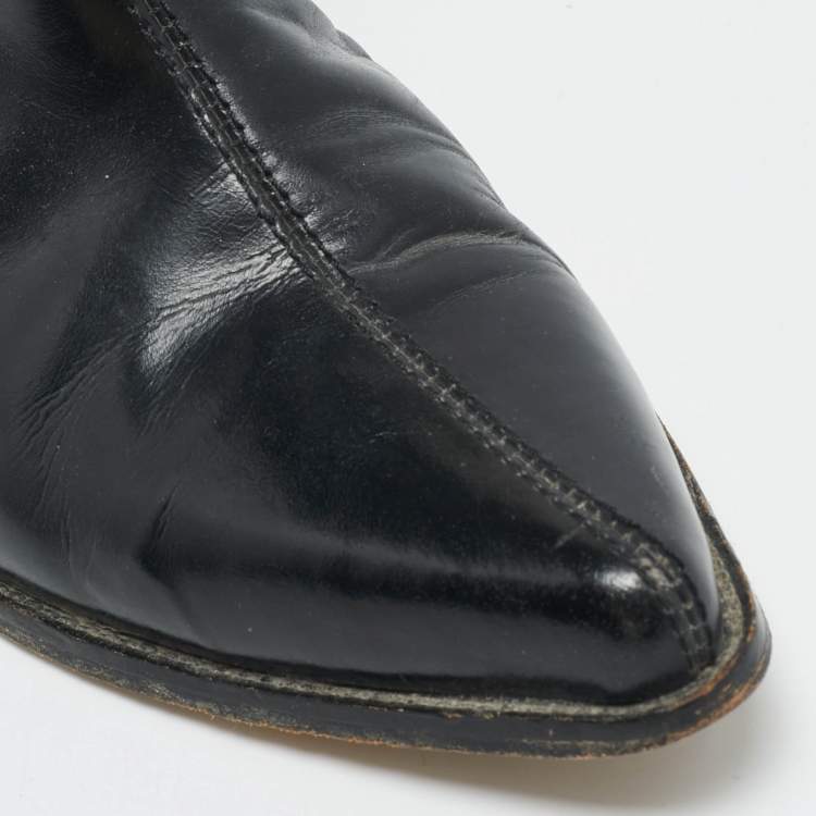 مملوكة مسبقًا Isabel Marant Size 38 Black Leather Cowboy Knee Length Boots