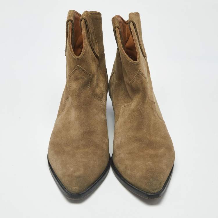 مملوكة مسبقًا Isabel Marant Dicker Size 38 Grey Suede Ankle Length Boots