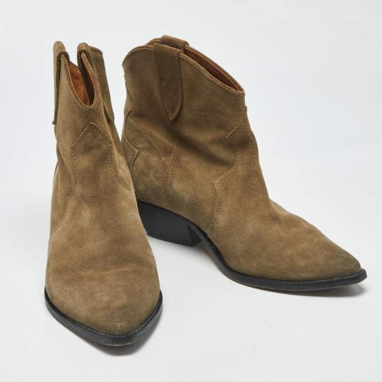مملوكة مسبقًا Isabel Marant Dicker Size 38 Grey Suede Ankle Length Boots