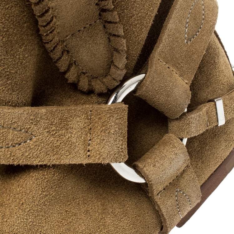 Pre Owned  Isabel Marant Light Brown Suede Ralf Gaucho Ankle Boots Size 41