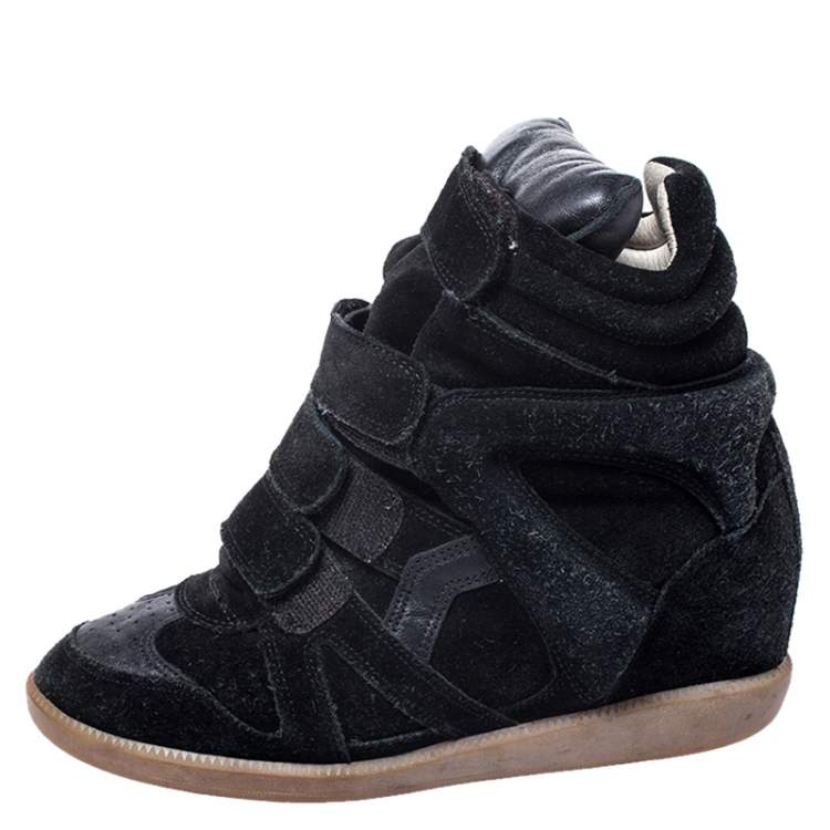 Marant Black Suede And Leather Bekett Wedge Sneakers Size Isabel Marant | TLC
