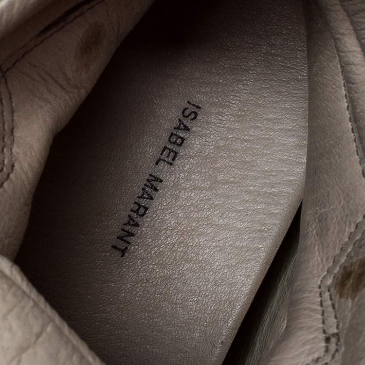 مملوكة مسبقًا Isabel Marant Beige Suede Bekett Wedge Sneakers Size 37