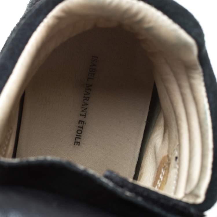 Pre Owned Isabel Marant Black Suede And Leather Bekett Wedge High Top Sneakers Size 38
