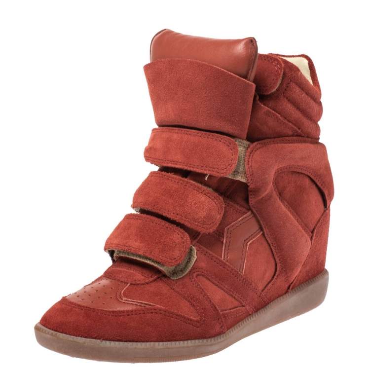James Dyson Til Ni Diverse Isabel Marant Red Suede Bekett Wedge Sneakers Size 36 Isabel Marant | TLC