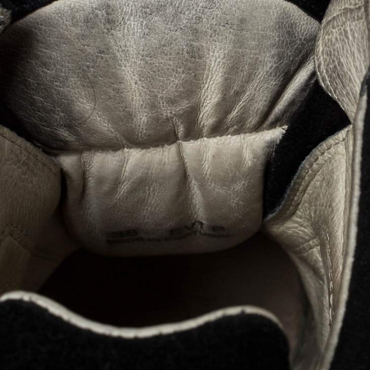 Pre Owned Isabel Marant Black Suede And Leather Bekett Wedge High Top Sneakers Size 38