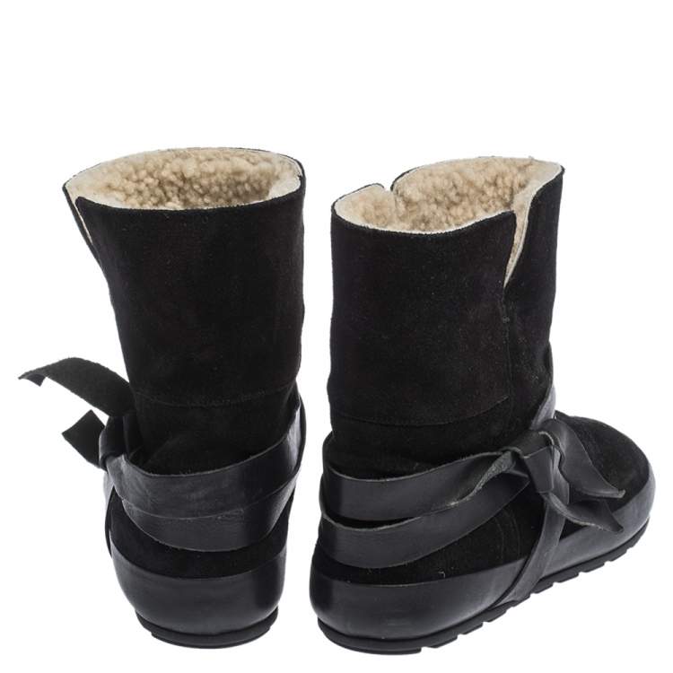 Pre Owned Isabel Marant Etoile Black Suede And Leather Nygel Ankle Boots Size 41