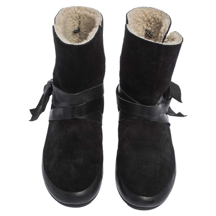 Pre Owned Isabel Marant Etoile Black Suede And Leather Nygel Ankle Boots Size 41