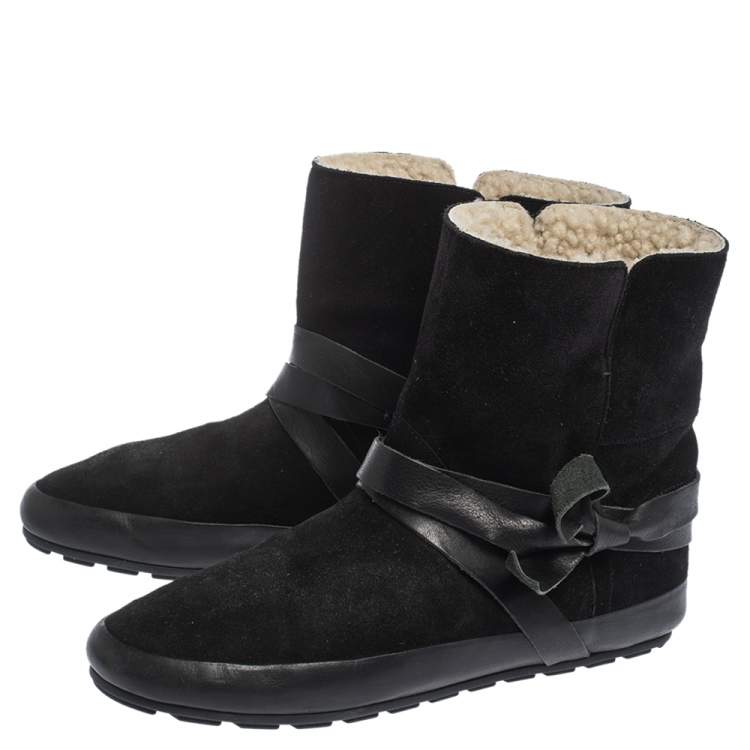 Pre Owned Isabel Marant Etoile Black Suede And Leather Nygel Ankle Boots Size 41