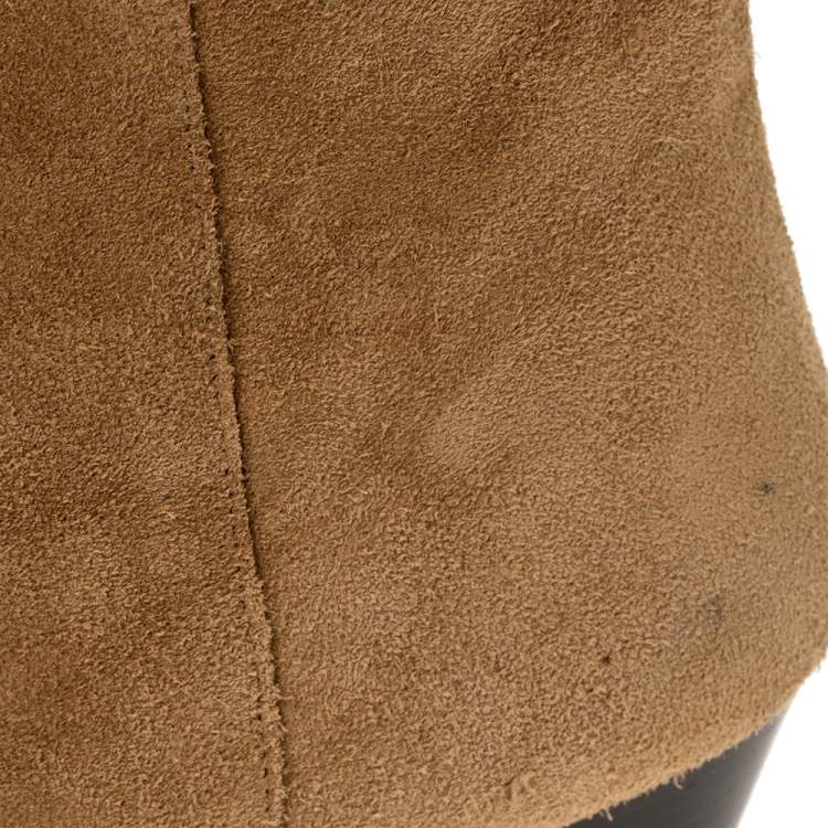 Pre Owned  Isabel Marant Light Brown Suede Dyna Ankle Boots Size 37