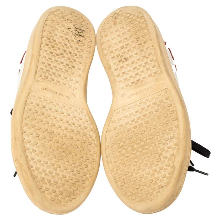 Pre Owned Isabel Marant White Leather Low Top Sneakers Size 38