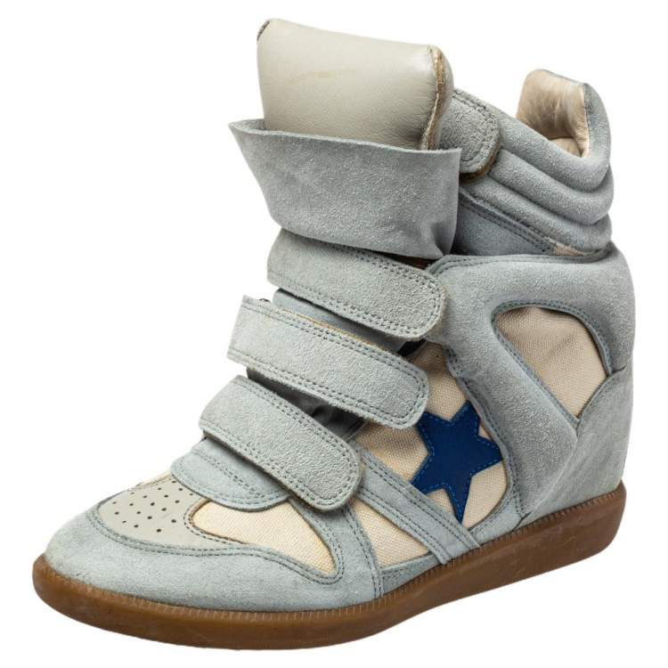 rek motor kalkoen Isabel Marant Blue/Cream Suede And Canvas Bekett Sneakers Size 37 Isabel  Marant | TLC