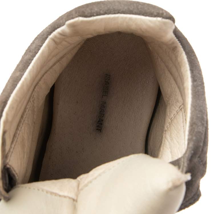 Pre Owned Isabel Marant Grey Suede And Leather Bekett High Top Sneakers Size 38