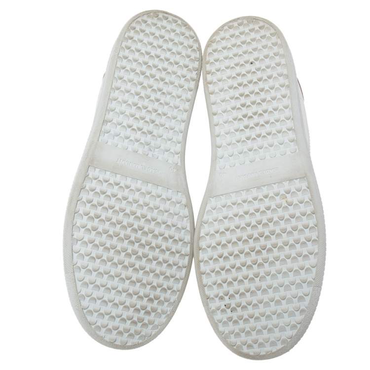 Pre Owned Isabel Marant White/Grey Leather And Suede Trainers Low Top Sneakers Size 40