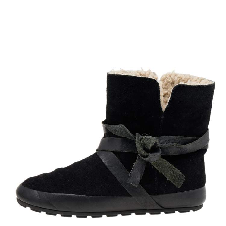 Pre Owned Isabel Marant Etoile Black Suede And Leather Nygel Ankle Boots Size 37
