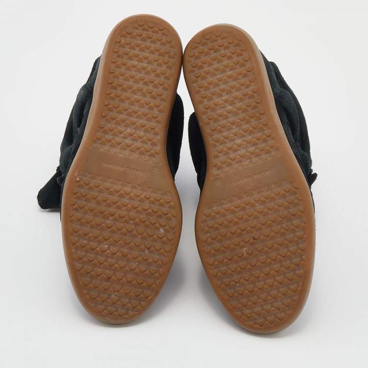 مملوكة مسبقًا Isabel Marant Black/Dark Green Suede And Leather Beckett Wedge High Top Sneakers Size 38