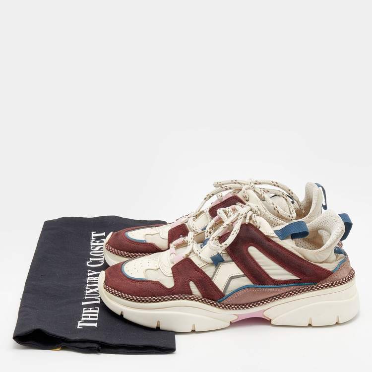 مملوكة مسبقًا Isabel Marant Multicolor Leather and Suede Kindsay Low Top Sneakers Size 38
