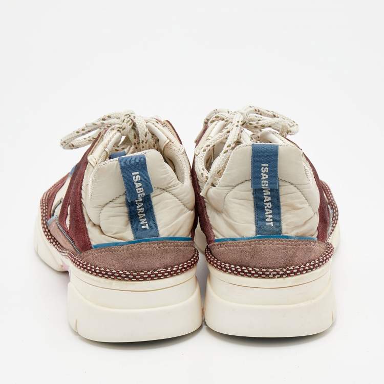مملوكة مسبقًا Isabel Marant Multicolor Leather and Suede Kindsay Low Top Sneakers Size 38