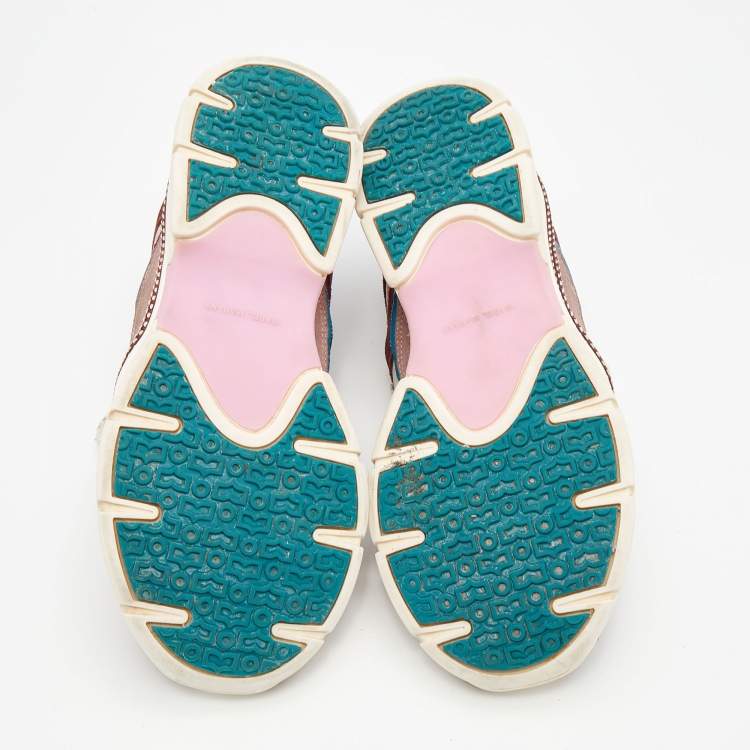مملوكة مسبقًا Isabel Marant Multicolor Leather and Suede Kindsay Low Top Sneakers Size 38