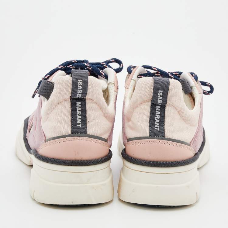Pre Owned Isabel Marant Multicolour Leather and Suede Low Top Sneakers Size 41