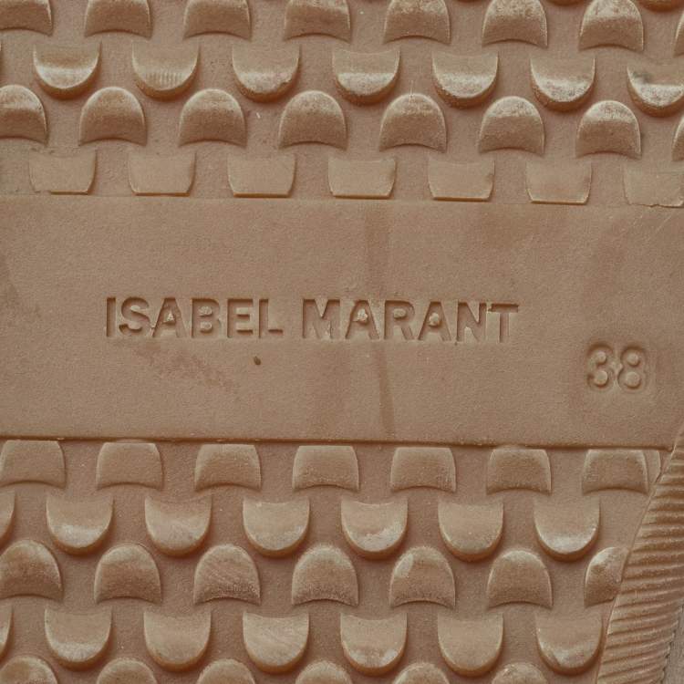 Pre Owned Isabel Marant Black Suede And Leather Bekett Wedge Sneakers Size 38