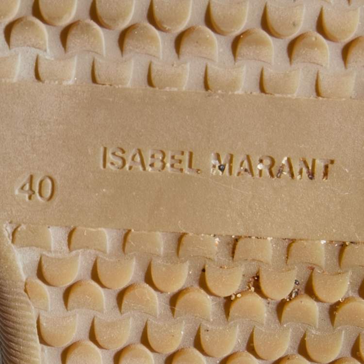 مملوكة مسبقًا Isabel Marant Khaki/Off White Suede Bekett Wedge Sneakers Size 40