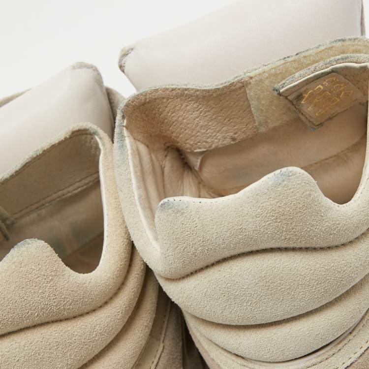 Pre Owned Isabel Marant Grey Suede and Leather Bekett Wedge Sneakers Size 39