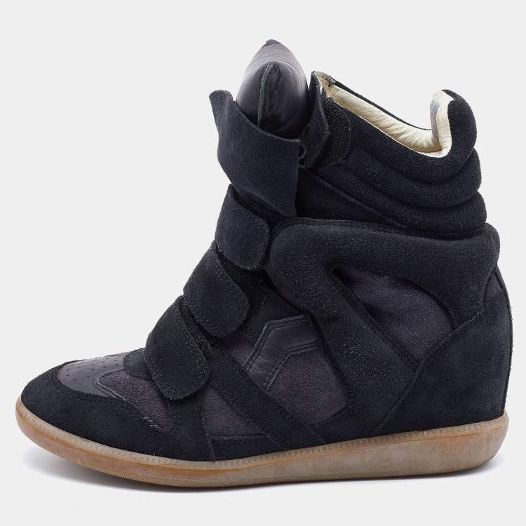 Afhaalmaaltijd Evaluatie periscoop Isabel Marant Black/Grey Suede And Leather Beckett Wedge Sneakers Size 38  Isabel Marant | TLC