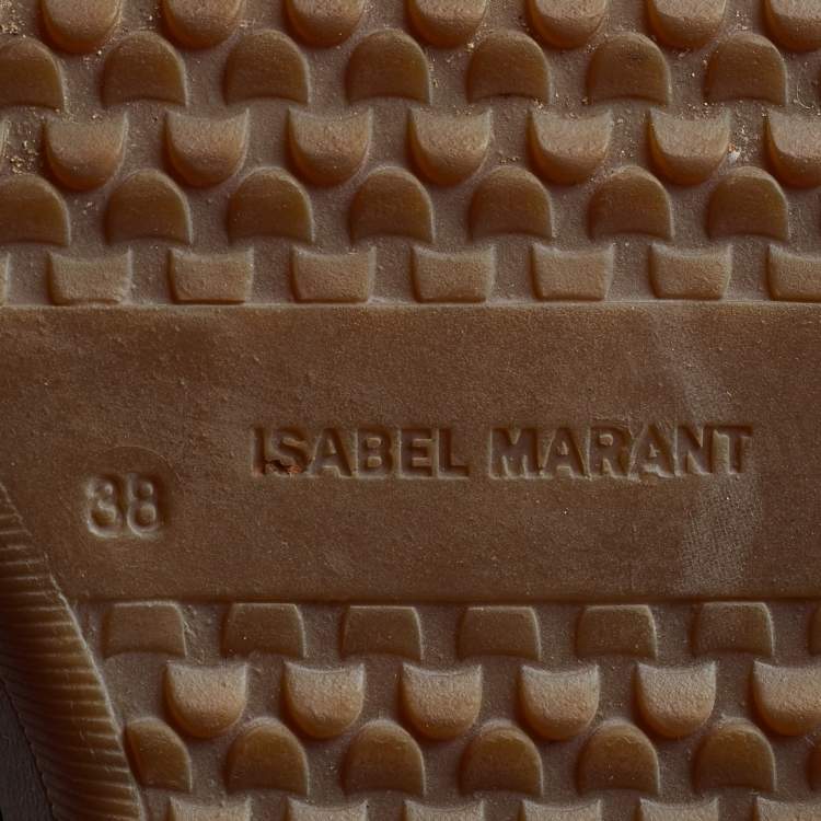 Pre Owned Isabel Marant Black Suede and Calf Hair Wedge Lace Up Sneakers Size 38