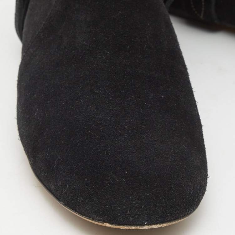 Pre Owned Isabel Marant Black Suede Ralf Gaucho Ankle Boots Size 40
