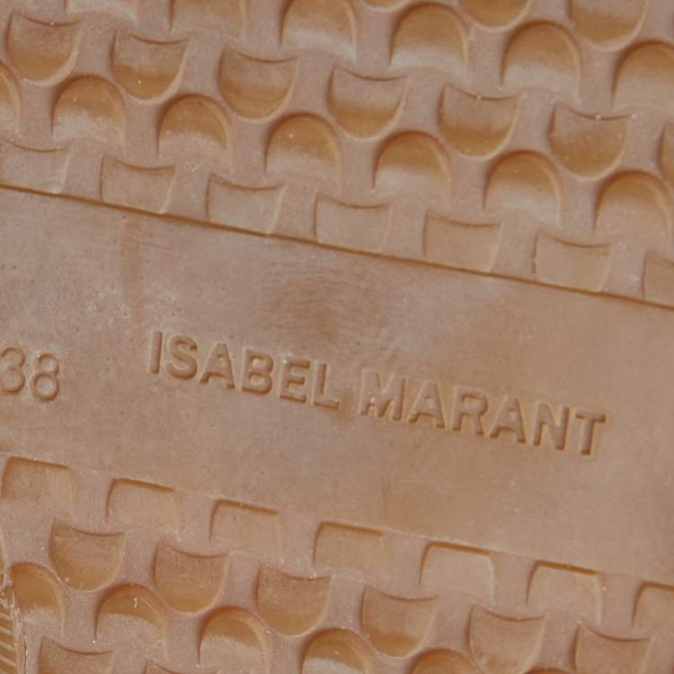 Pre Owned Isabel Marant Beige Suede Bekett Wedge High Top Sneakers Size 38
