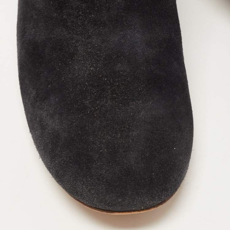 Pre Owned Isabel Marant Black Suede Dicker Ankle Boots Size 40