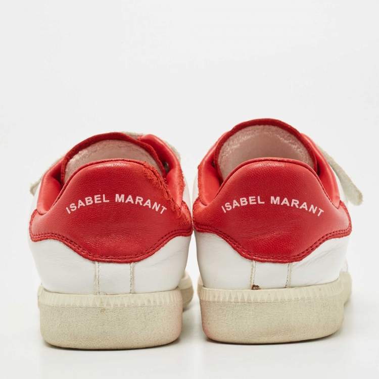 Pre Owned Isabel Marant Tricolor Leather and Suede Beth Sneakers Size 36