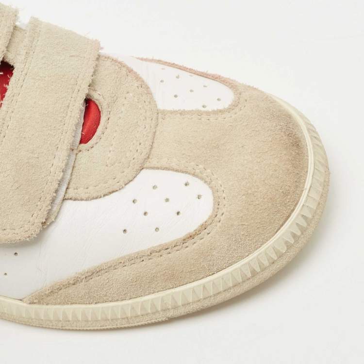 Pre Owned Isabel Marant Tricolor Leather and Suede Beth Sneakers Size 36